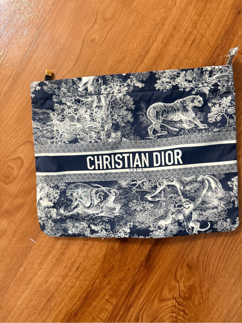 Dior Navy Toile Pouch